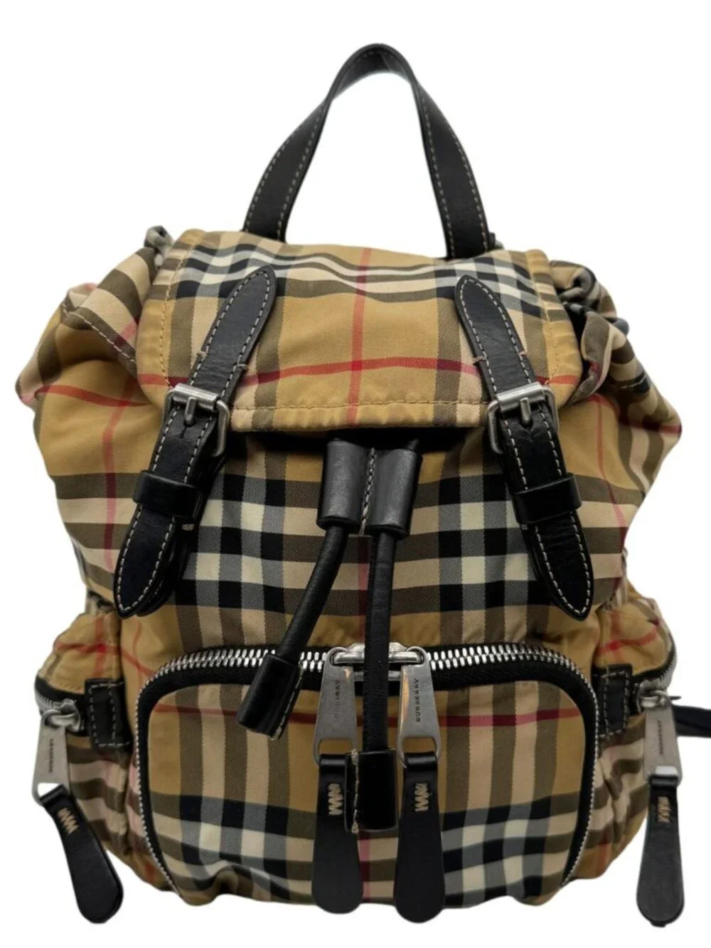 Burberry Rucksack Small Vintage Check Canvas Backpack Bag Beige